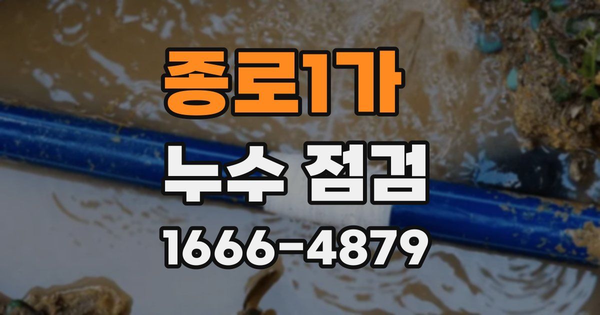 종로1가 누수 점검
