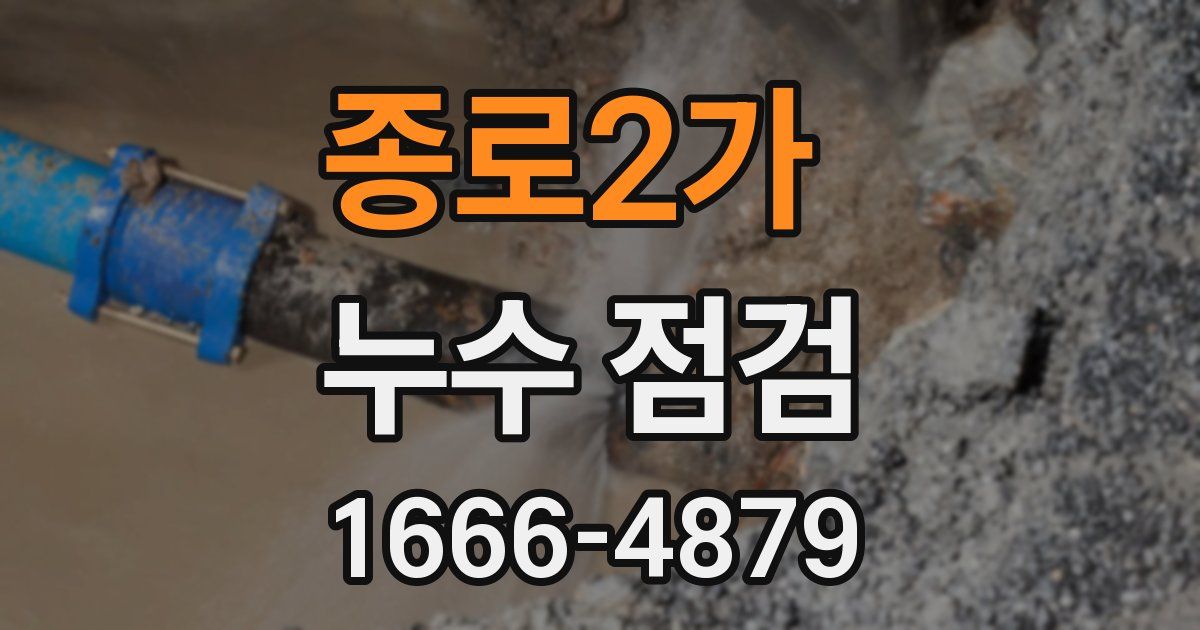 종로2가 누수 점검