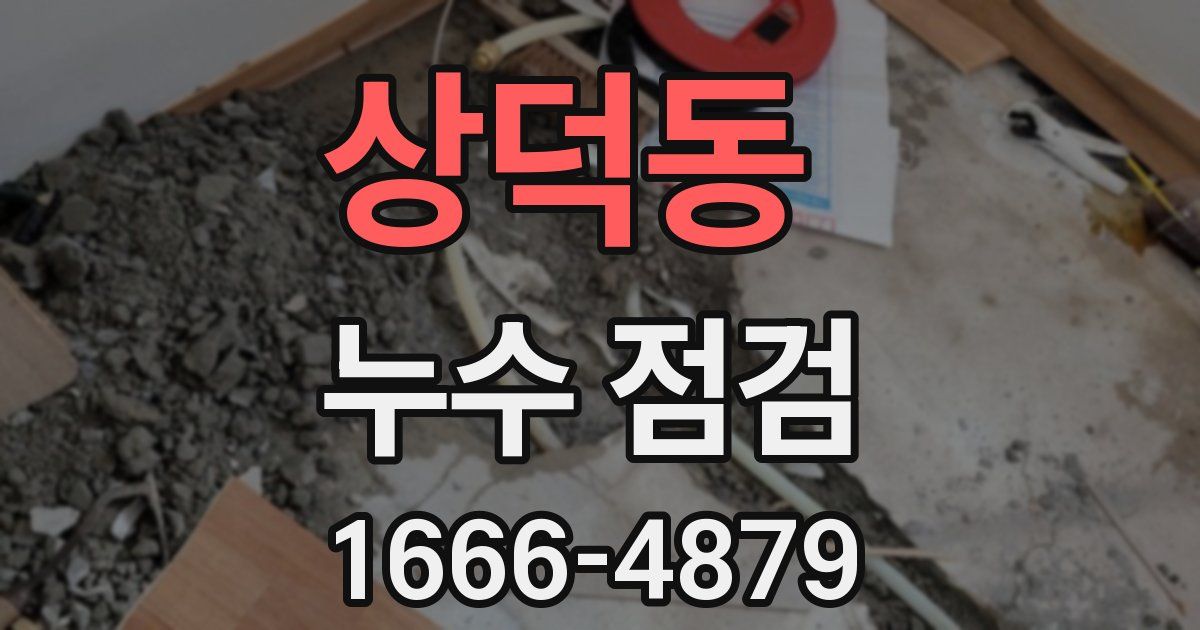 상덕동 누수 점검