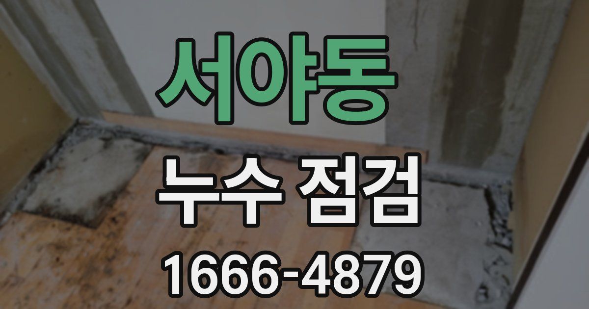 서야동 누수 점검