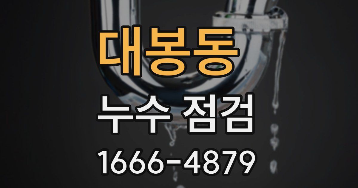 대봉동 누수 점검