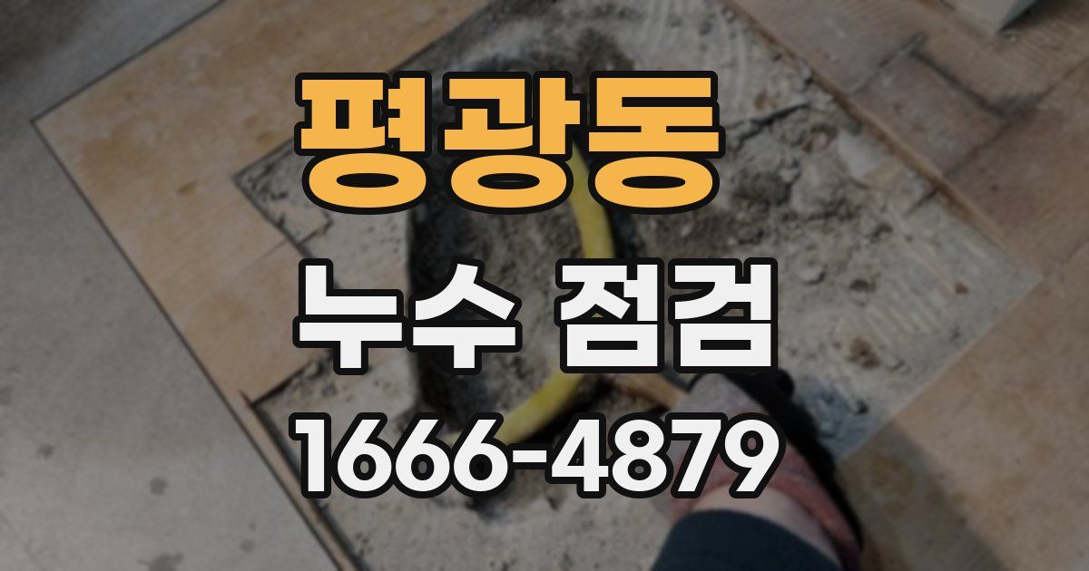 평광동 누수 점검