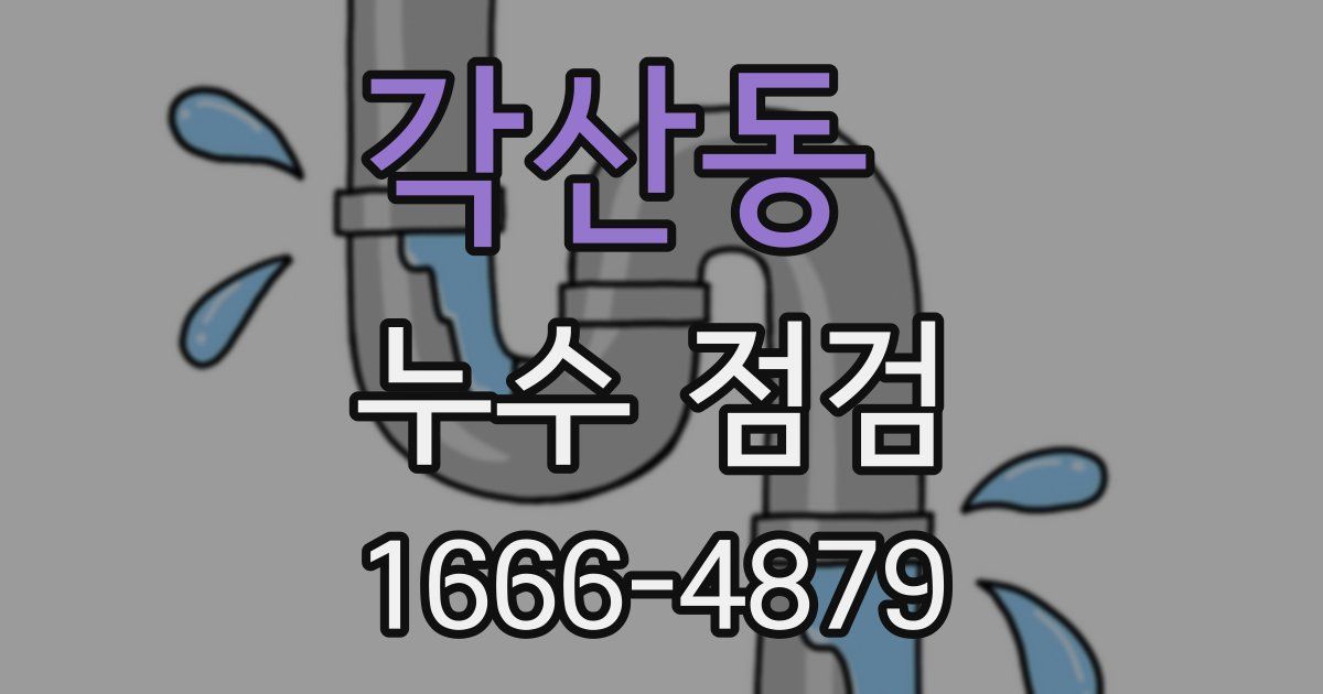각산동 누수 점검