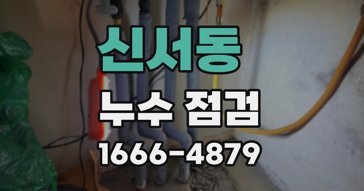 신서동 누수 점검