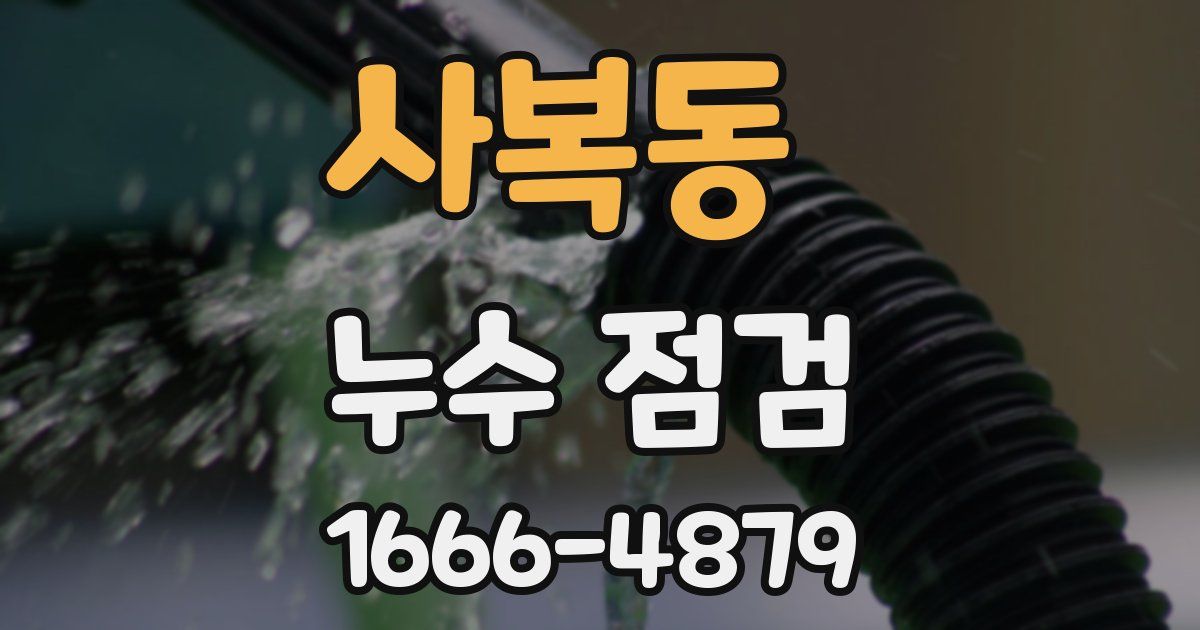 사복동 누수 점검