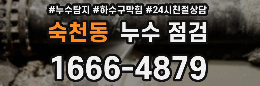 숙천동 누수 점검