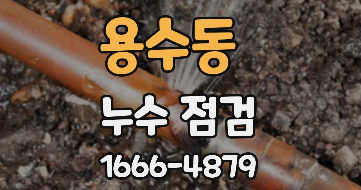 용수동 누수 점검