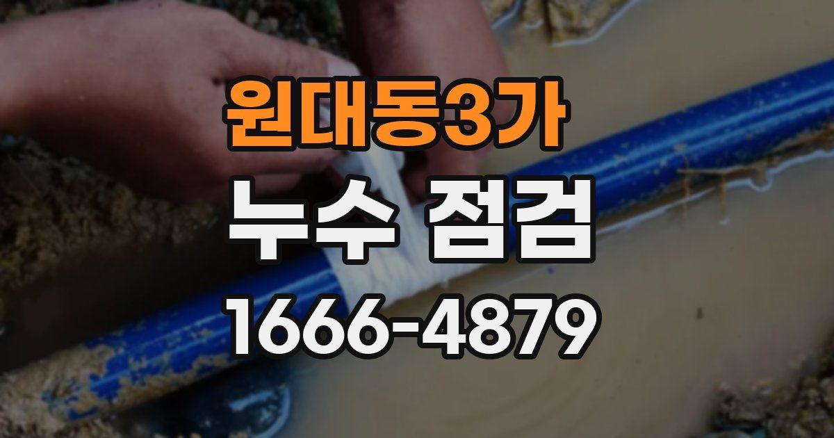 원대동3가 누수 점검
