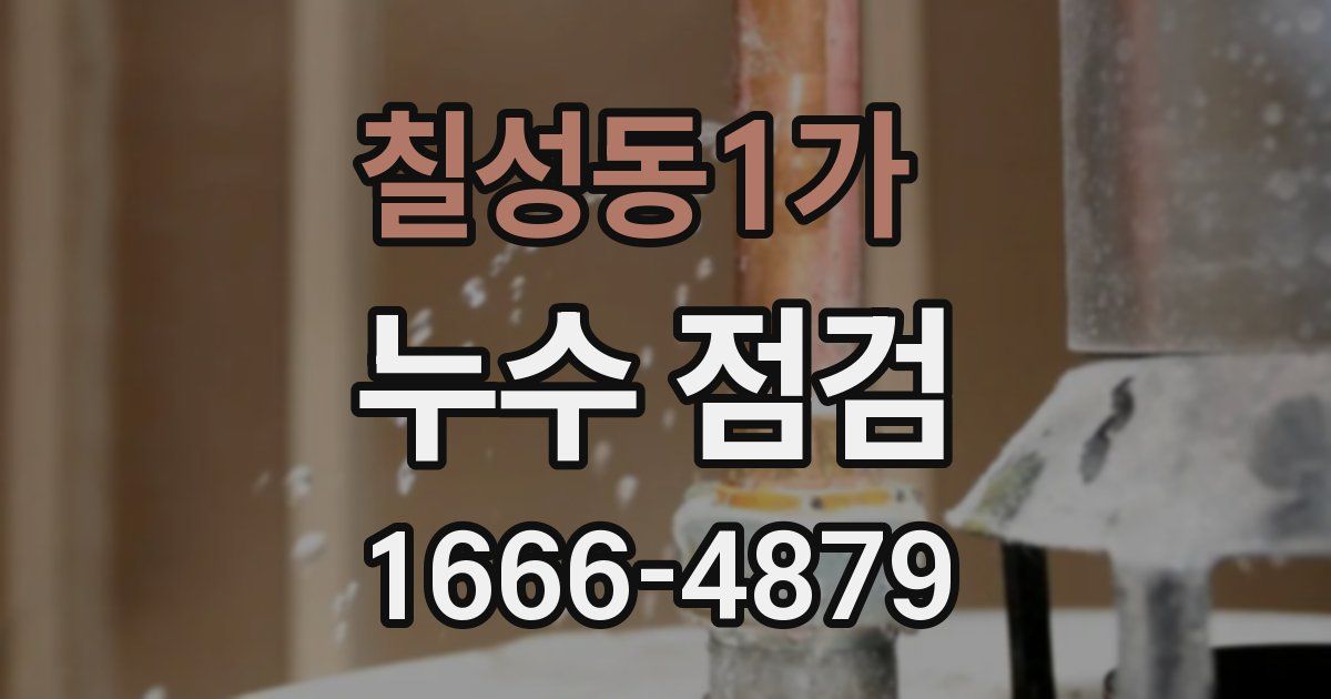 칠성동1가 누수 점검