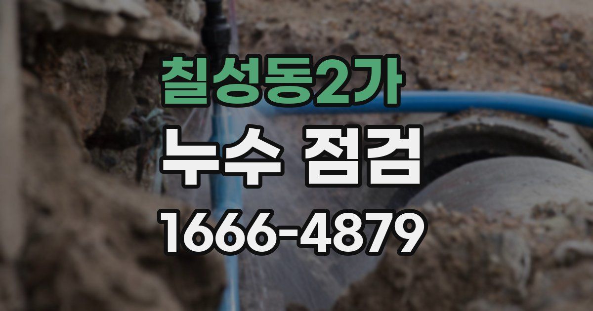 칠성동2가 누수 점검