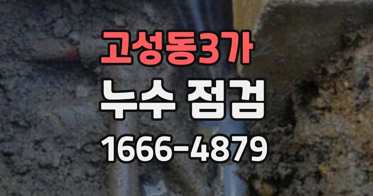 고성동3가 누수 점검