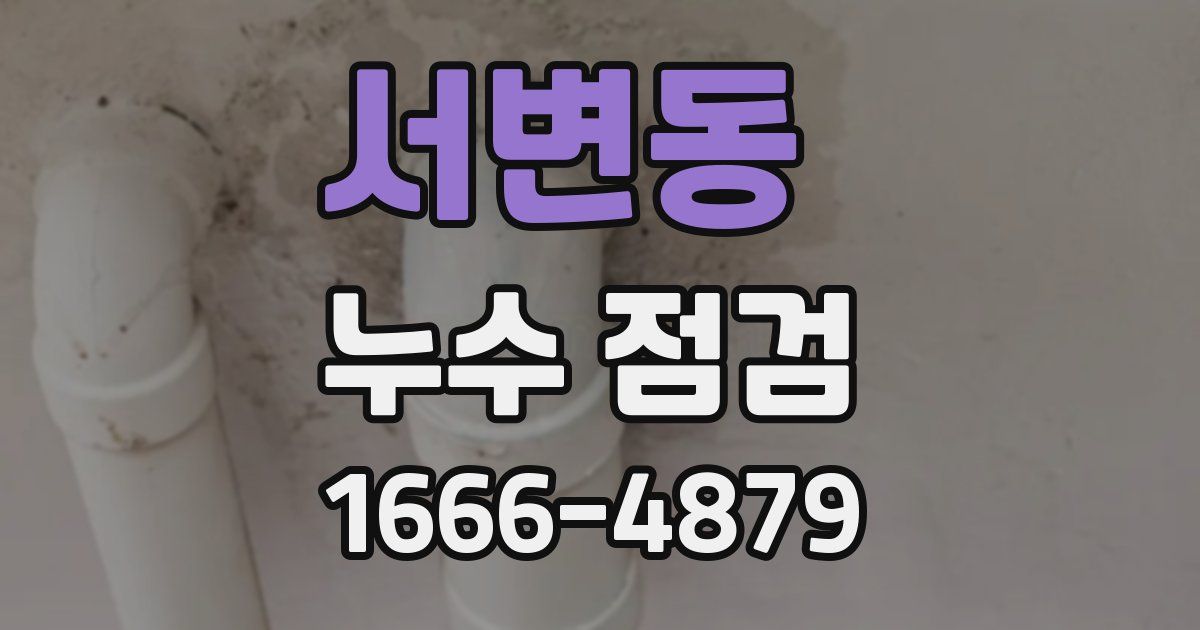 서변동 누수 점검