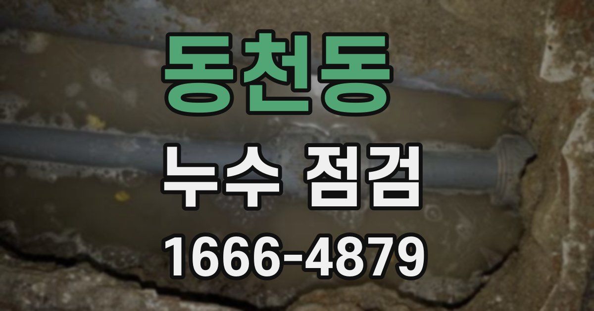 동천동 누수 점검