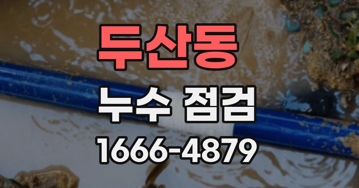 두산동 누수 점검