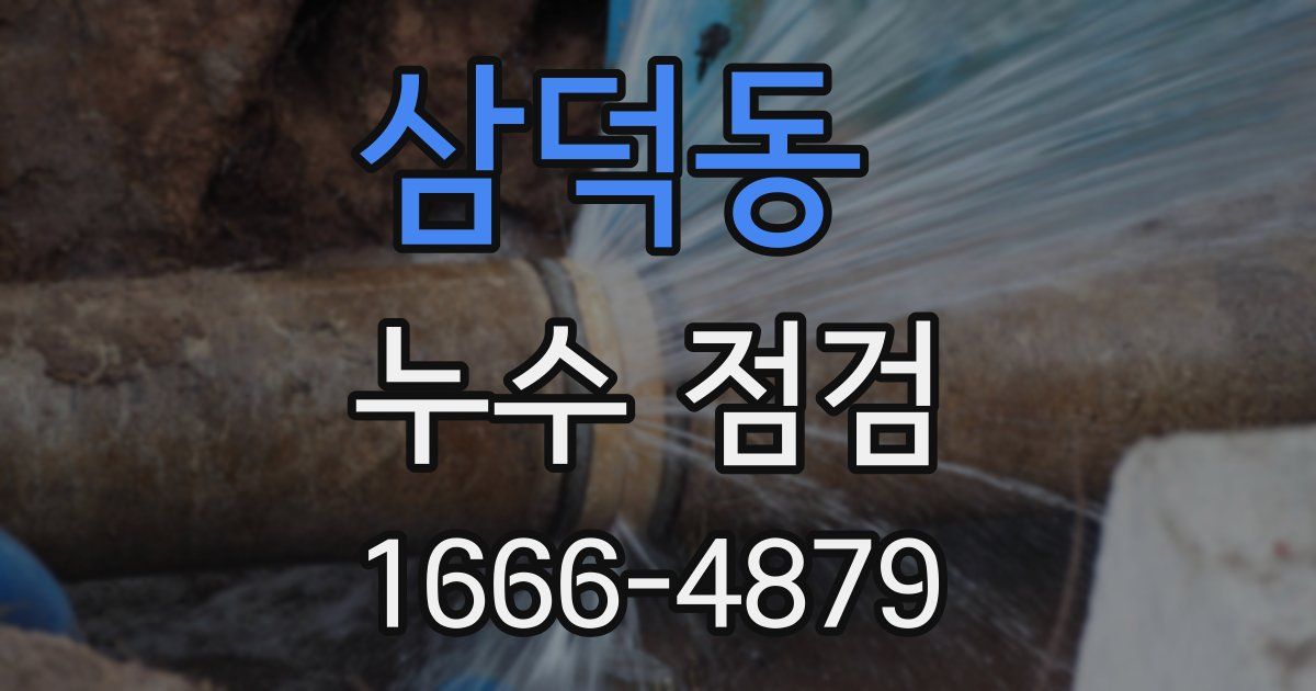 삼덕동 누수 점검