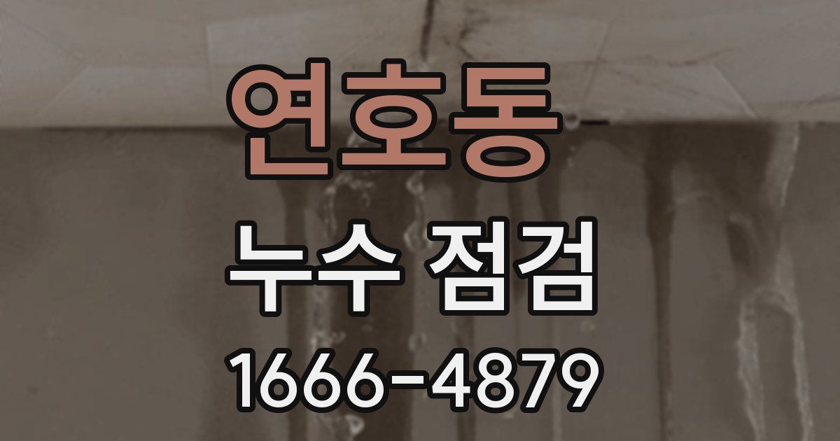 연호동 누수 점검