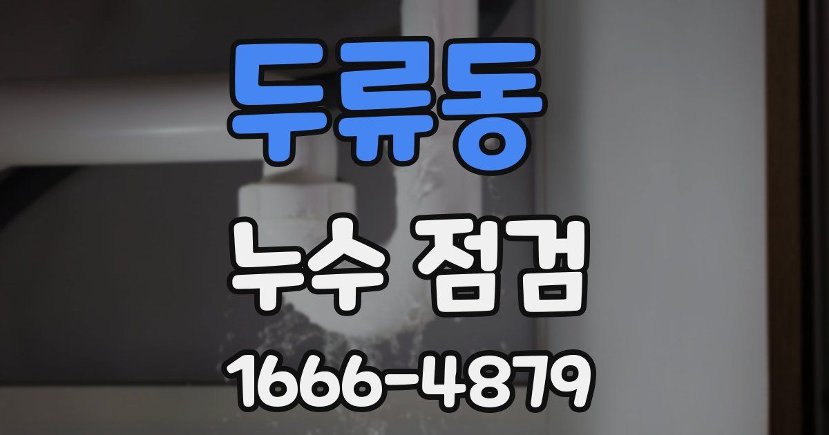 두류동 누수 점검