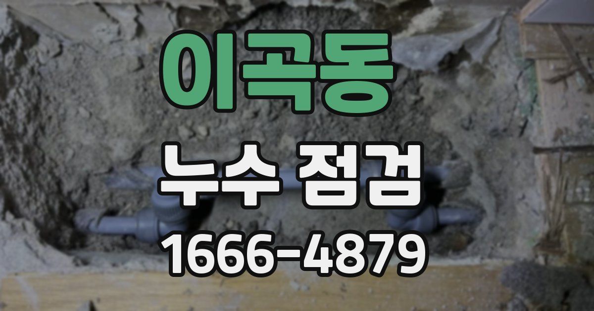 이곡동 누수 점검