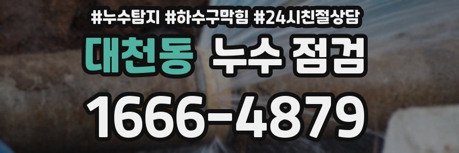 대천동 누수 점검