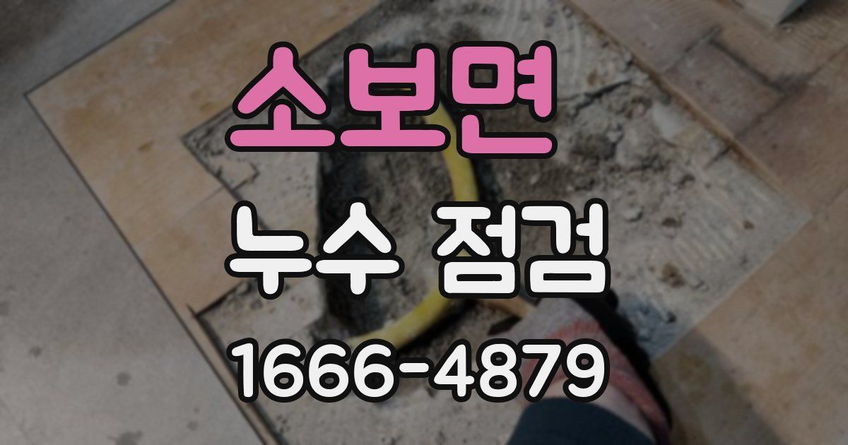 소보면 누수 점검