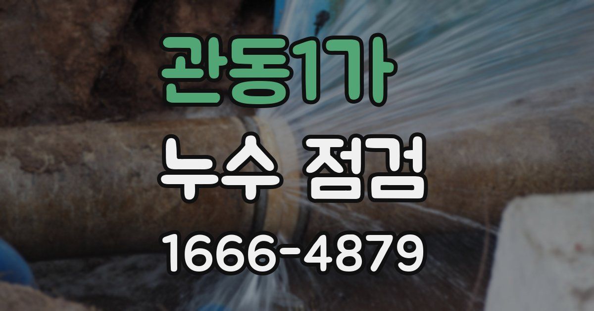 관동1가 누수 점검