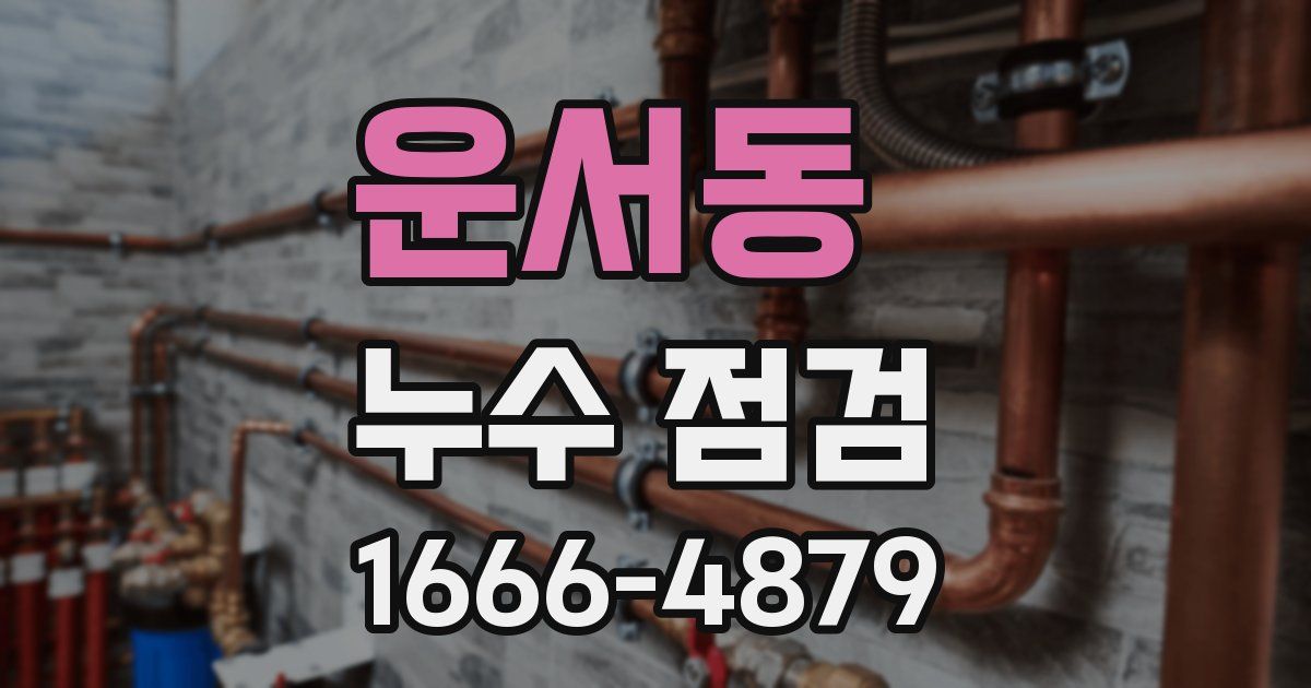 운서동 누수 점검