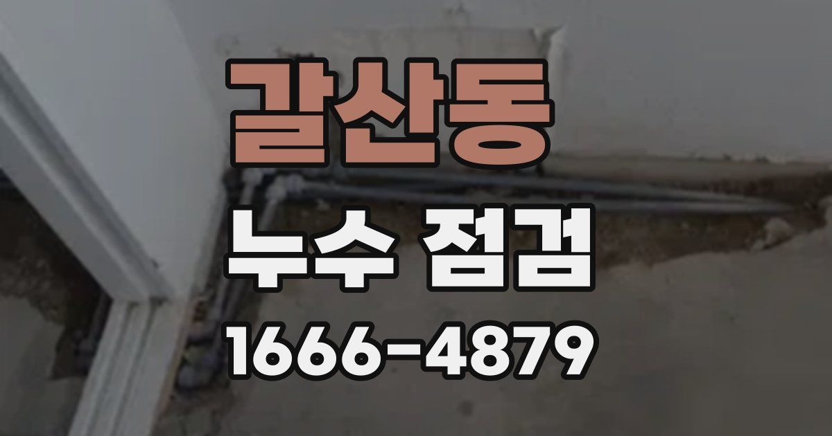 갈산동 누수 점검