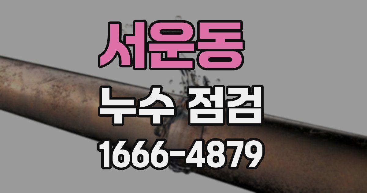 서운동 누수 점검