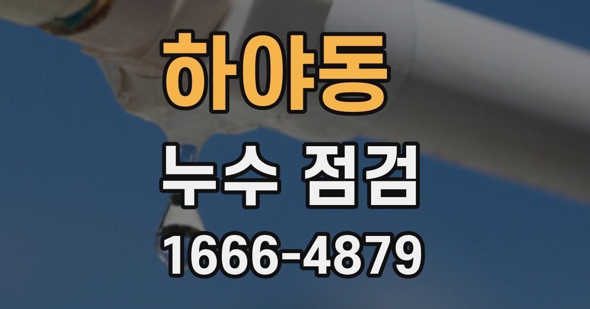 하야동 누수 점검