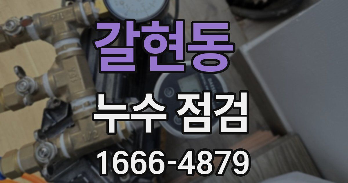 갈현동 누수 점검