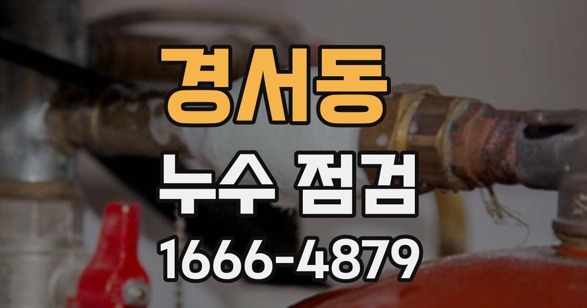 경서동 누수 점검
