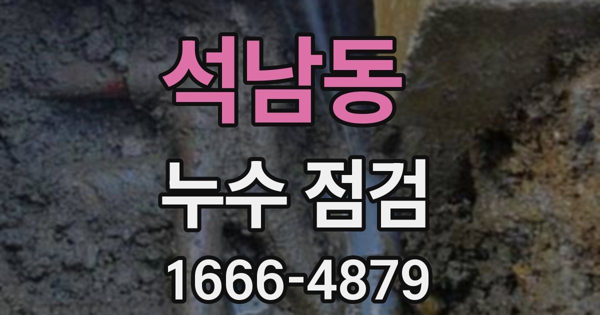 석남동 누수 점검