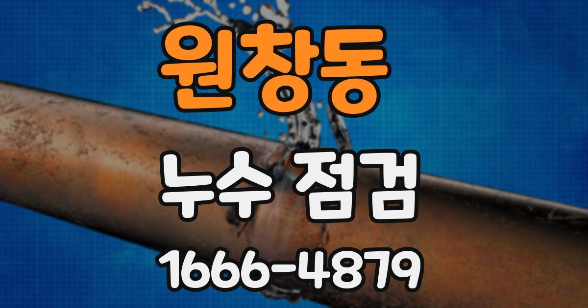 원창동 누수 점검