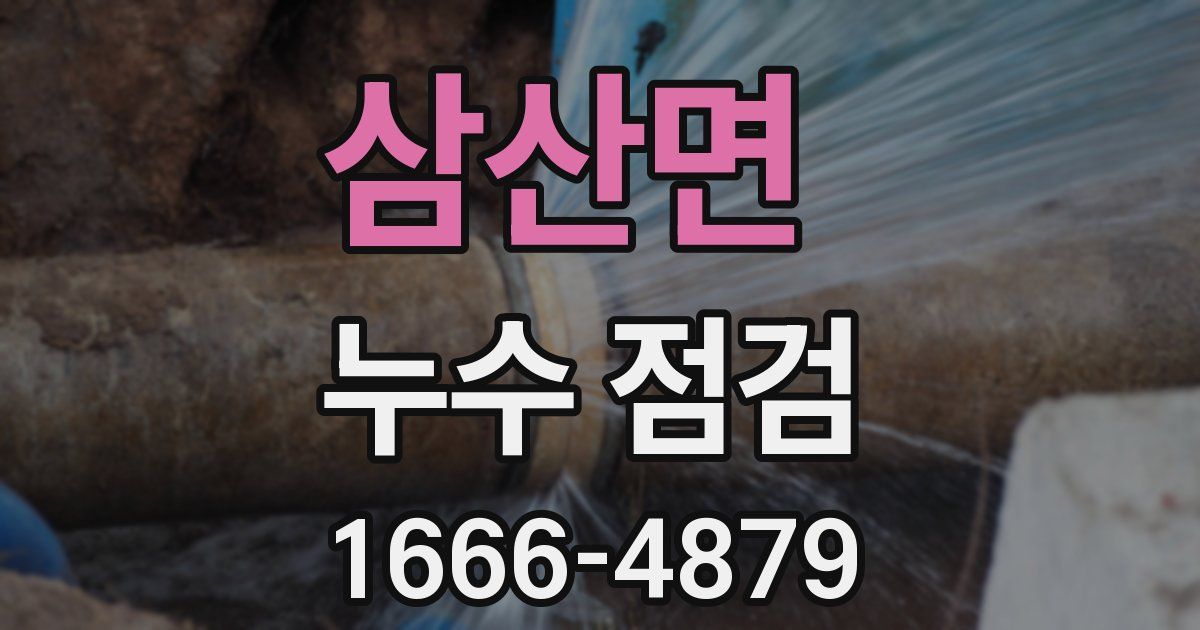 삼산면 누수 점검