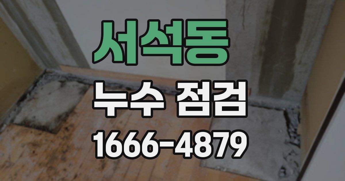 서석동 누수 점검