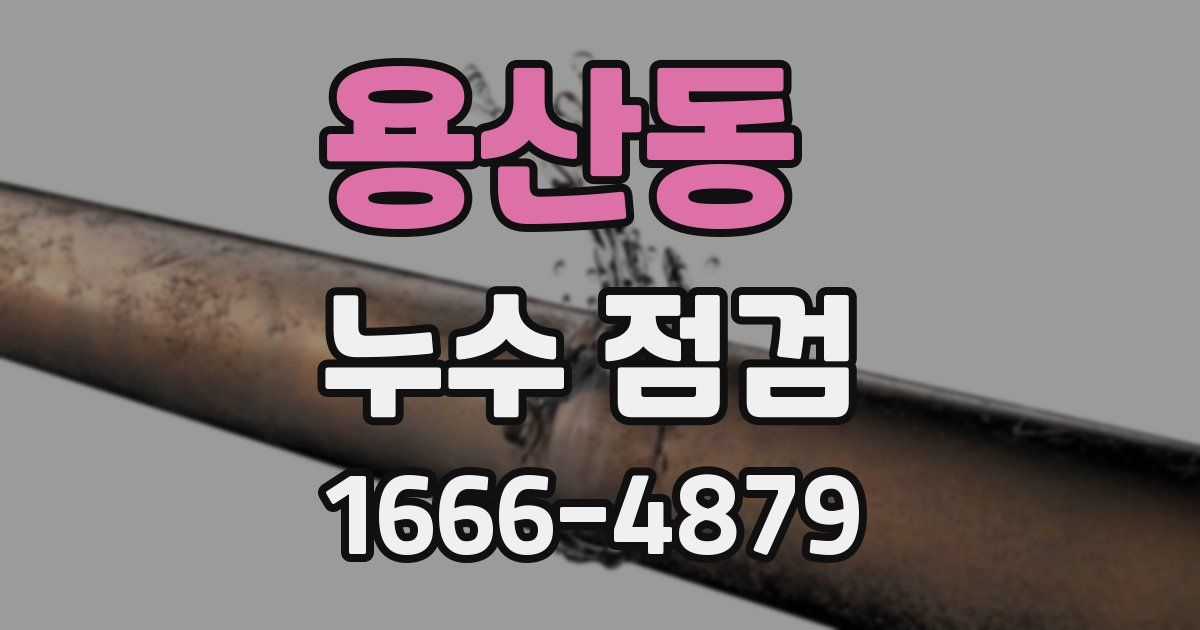 용산동 누수 점검