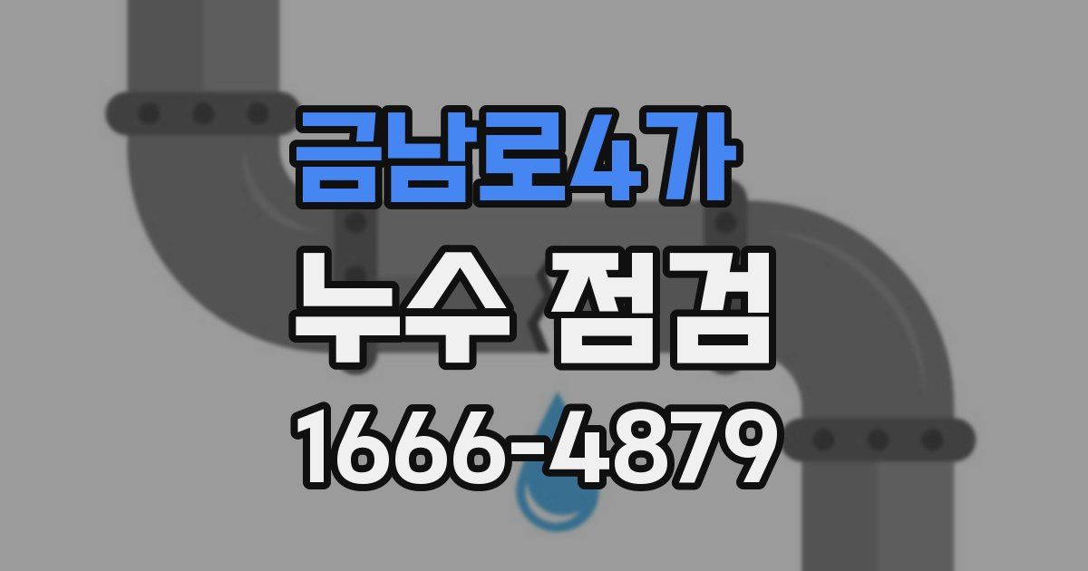 금남로4가 누수 점검