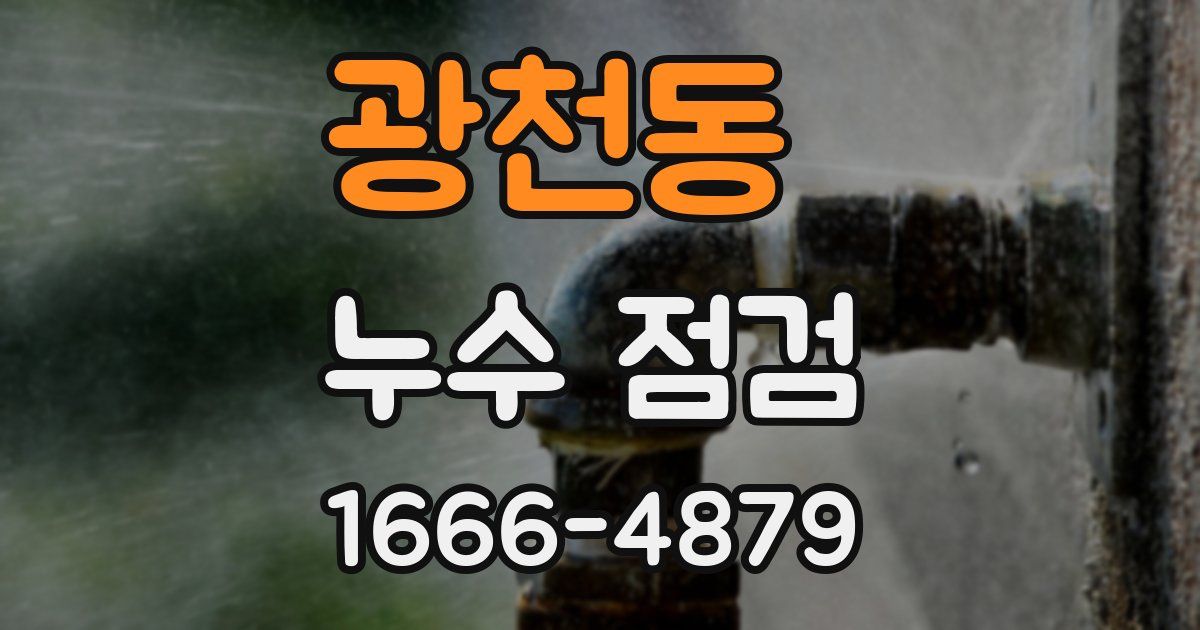 광천동 누수 점검