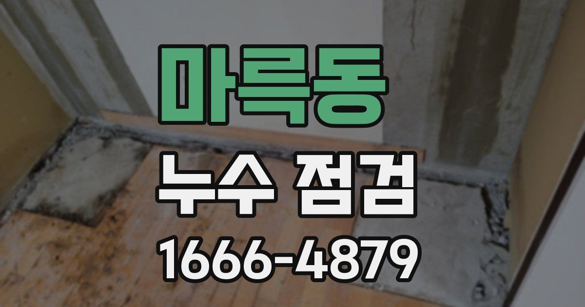 마륵동 누수 점검