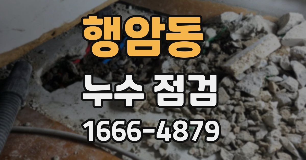 행암동 누수 점검