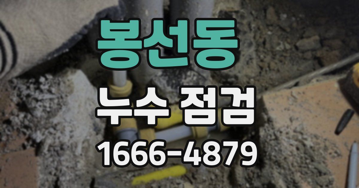 봉선동 누수 점검
