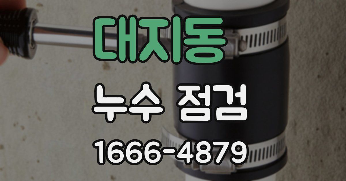 대지동 누수 점검