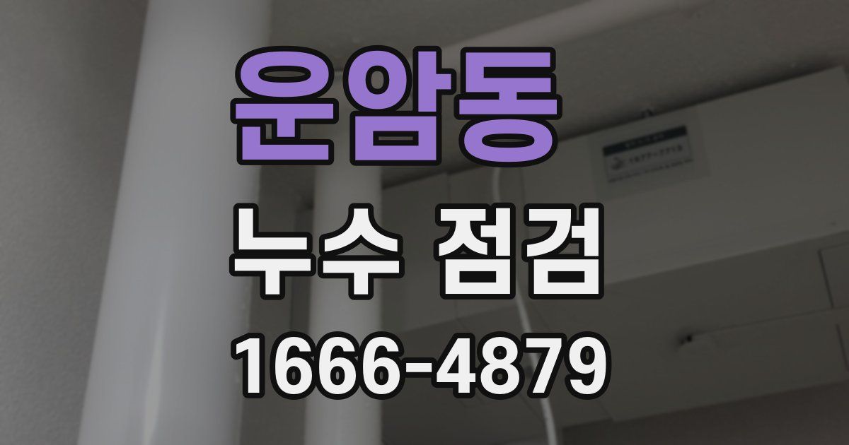 운암동 누수 점검