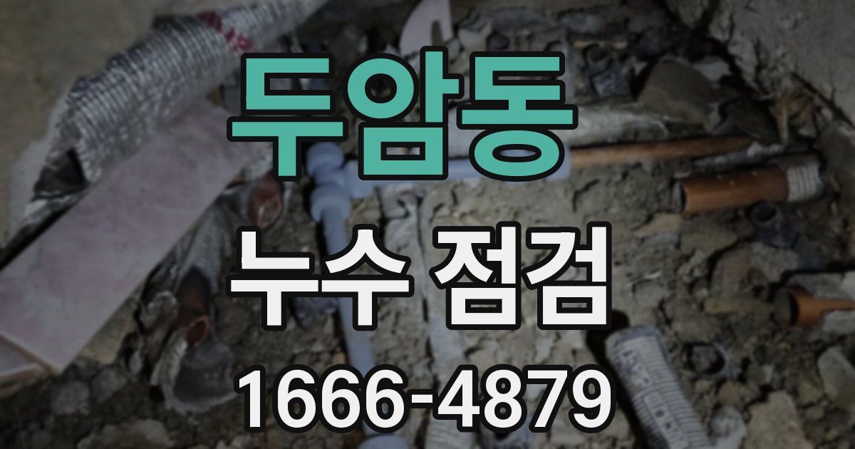 두암동 누수 점검