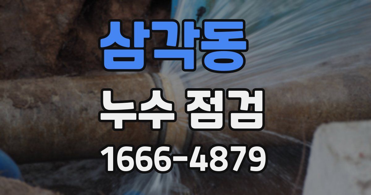 삼각동 누수 점검