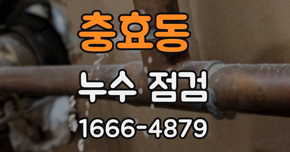 충효동 누수 점검