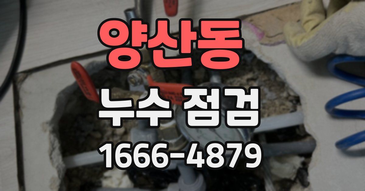 양산동 누수 점검