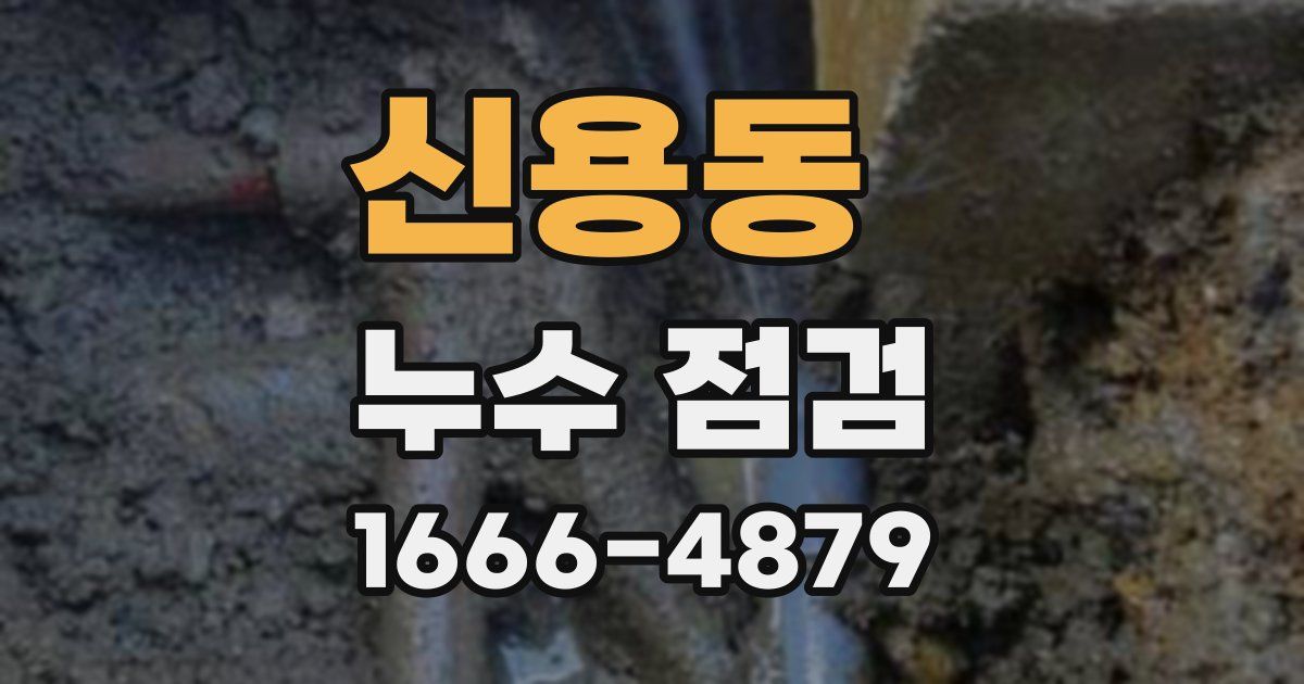 신용동 누수 점검