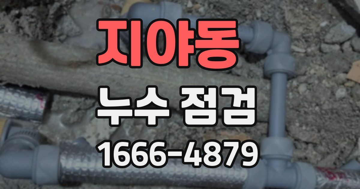 지야동 누수 점검