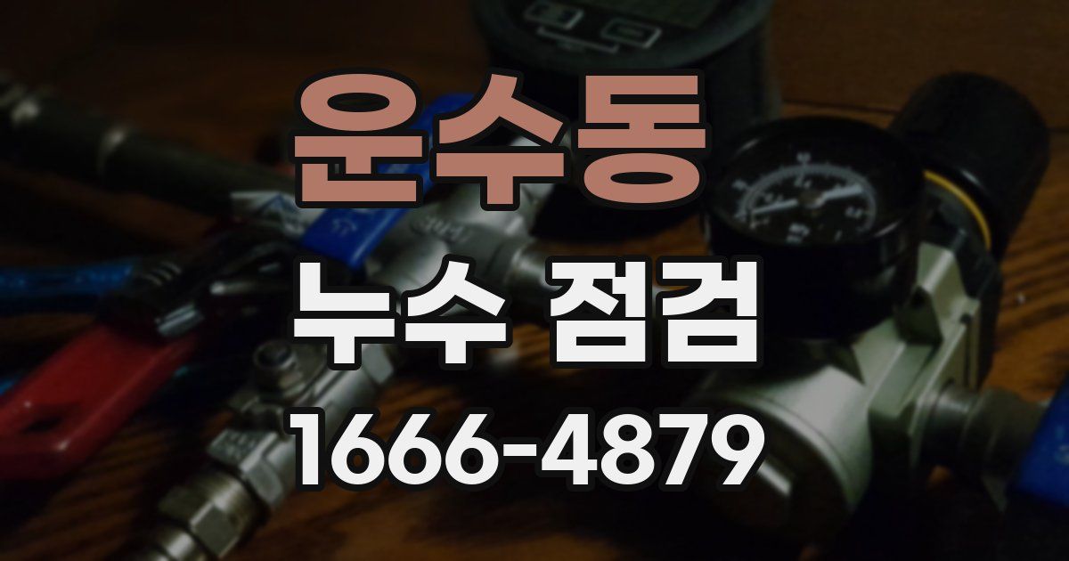 운수동 누수 점검